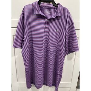 Vineyard Vines Performance Polo Men's Sz XL Pink/Purple Striped AK105‎